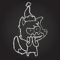 Christmas Dog Chalk Drawing vector