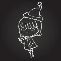 Festive Woman Chalk Drawing vector