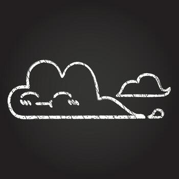 Raincloud Chalk Drawing vector