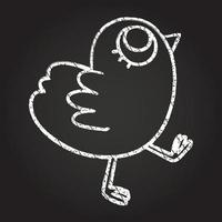 Cute Bird Chalk Drawing vector