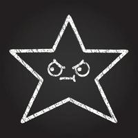 Annoyed Star Chalk Drawing vector