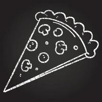 Mushroom Pizza Chalk Drawing vector