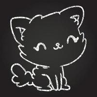 lindo dibujo de tiza de gato vector
