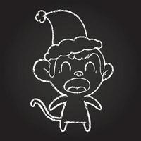 Christmas Monkey Chalk Drawing vector