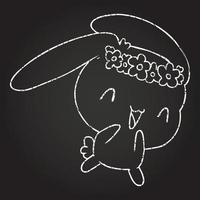 Happy Rabbit Chalk Drawing vector