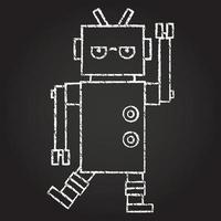 dibujo de tiza de robot vector