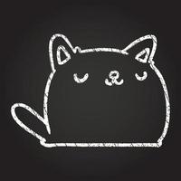 lindo dibujo de tiza de gato vector
