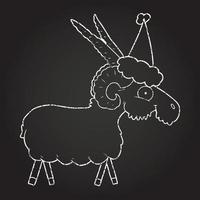 Christmas Goat Chalk Drawing vector