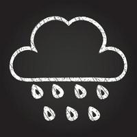 dibujo de tiza de nube de lluvia vector