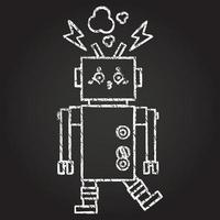 Robot Chalk Drawing vector