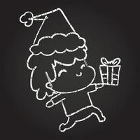 Christmas Person Chalk Drawing vector