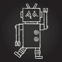 dibujo de tiza de robot loco vector