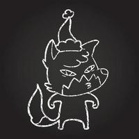 Festive Fox Chalk Drawing vector