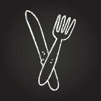 Cutlery Chalk Drawing vector