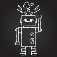 dibujo de tiza de robot vector