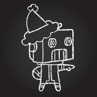 Festive Robot Chalk Drawing vector