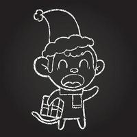 Christmas Monkey Chalk Drawing vector