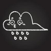 Rain Cloud Chalk Drawing vector