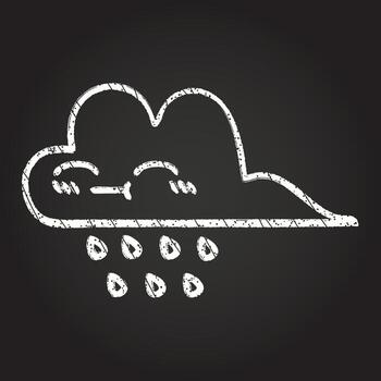 Raincloud Chalk Drawing vector