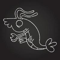 Shrimp Chalk Drawing vector