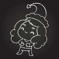 Festive Woman Chalk Drawing vector