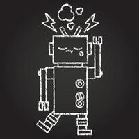 dibujo de tiza de robot vector