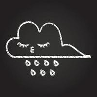 Rain Cloud Chalk Drawing vector