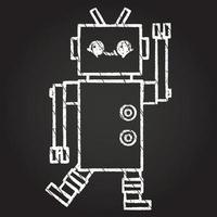 Waving Robot Chalk Drawing vector