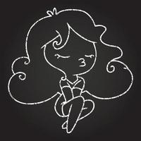 Happy Woman Chalk Drawing vector