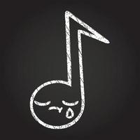 Sad Musical Note Chalk Drawing vector