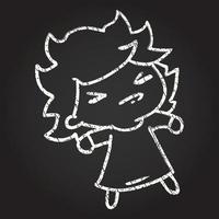 Angry girl Chalk Drawing vector