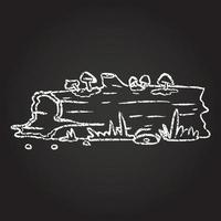 Rotting Log Chalk Drawing vector