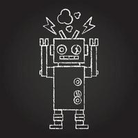 dibujo de tiza de robot vector