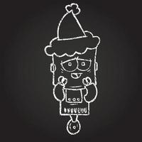 Festive Robot Chalk Drawing vector