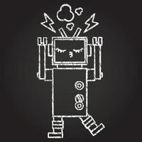 Crazy Robot Chalk Drawing vector