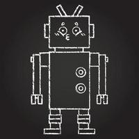 dibujo de tiza de robot vector