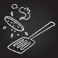 Burger Flipping Chalk Drawing vector