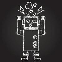 Robot Chalk Drawing vector