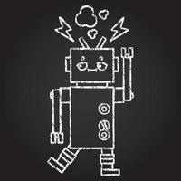 Robot Chalk Drawing vector