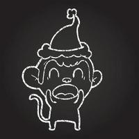 Festive Monkey Chalk Drawing vector