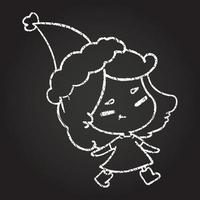 Christmas Girl Chalk Drawing vector