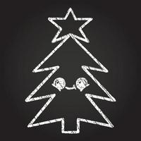 Christmas Tree Chalk Drawing vector