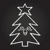 Christmas Tree Chalk Drawing vector