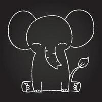 dibujo de tiza de elefante vector