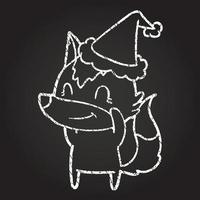 Festive Wolf Chalk Drawing vector