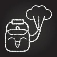 Steaming Kettle Chalk Drawing vector