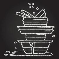 Washing Up Chalk Drawing vector