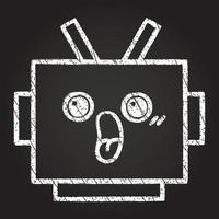 Robot Face Chalk Drawing vector