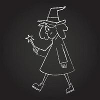 Witch Chalk Drawing vector