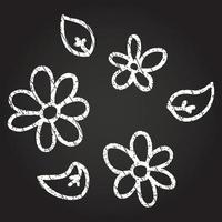 Flowers Chalk Drawing vector